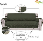 Easy-Going Reversible Couch Cover, 2 Cushion Sofa, Army Green/Beige | Loveseat - Image 3