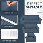 Peryiter 3 Pcs Couch and Loveseat Covers Set Sofa Cover - Image 4