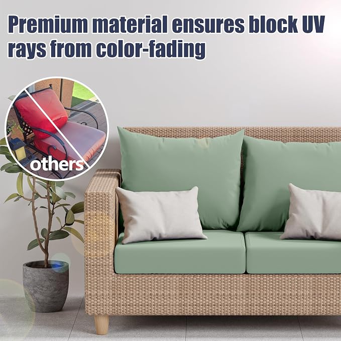 8Pcs Outdoor Cushion Covers, Stretch Patio Furniture Couch Chair Slipcovers | - Image 3