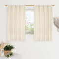 Light Beige Linen Semi Sheer Curtains 45 Inch by LAMIT