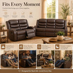 Recliner Sofa Set 2 Piece Living Room Furniture Set Couch Sectional Leather - Image 7