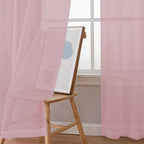 Chyhomenyc Blush Pink Sheer Curtains 84 Inches Long 2 Panels | Light Filtering - Image 9