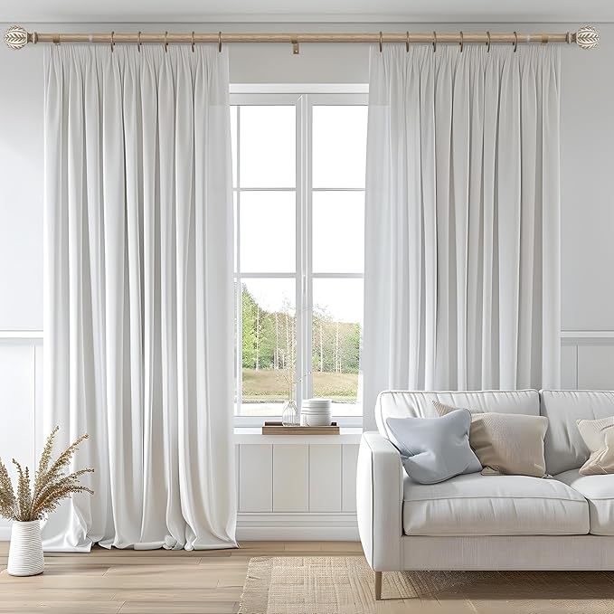 QDWIS 2 Pack Boho Wood Curtain Rods - Image 2