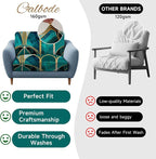 CALBODE 12Pcs Stretch Patio Cushion Cover, Art Deco Geometric Pattern Couch & - Image 3