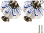 Ivory Pumpkin Knobs 2 Pack Ceramic Cabinet Knobs Vintage Drawer Pulls by Zernmiarder