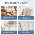 DUMOS Rocking Chair with Wing Backrest, Soft Padded Teddy Upholstered Indoor - Image 3