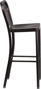 Flash Furniture Gael Commercial Grade 2 Pack 30" High Black-Antique Gold Metal - Image 7