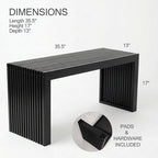 Bamboo Natural 36 inch Wooden Bench, Small Wood Benches - Image 3
