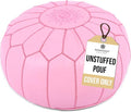 Marrakesh Gallery Genuine Leather Round Pouf Unstuffed by MarrakeshGallery