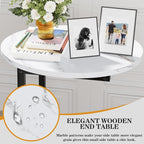 C Shaped End Side Table, Small Oval Couch Sofa Table - Image 3