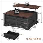 Itaar 39.4'' Lift Top Coffee Table - Image 2