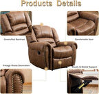 CANMOV Leather Recliner Chair Set of 2, Classic and Traditional Manual Recliner - Image 3