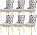 KCC Velvet Dining Chairs Set of 6, Upholstered High-end Tufted Dining Chair by KCC