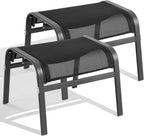 ONBRILL Outdoor Ottoman Foot Rest Set of 2, Textilene Fabric Outdoor Footstool by ONBRILL