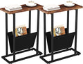 Yusong Narrow Side Table for Small Spaces, Small End Table Set of 2 by Yusong