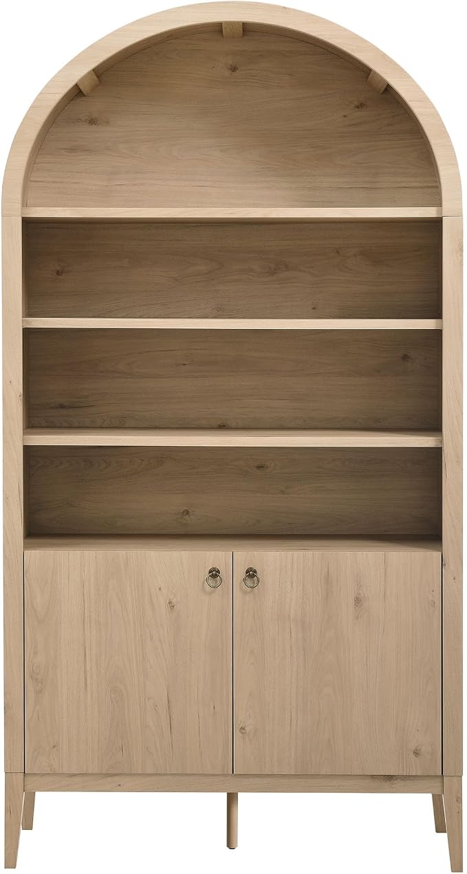 Modway Nolan Tall Arched Storage Display Cabinet in Light Oak - Image 8