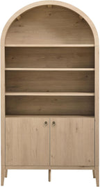 Modway Nolan Tall Arched Storage Display Cabinet in Light Oak - Image 8
