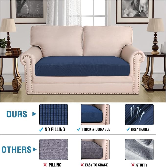 H.VERSAILTEX Super Stretch Individual Seat Cushion Covers Sofa Covers Couch - Image 2