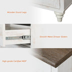 WAMAPT Rustic White Buffet Cabinet - Image 4