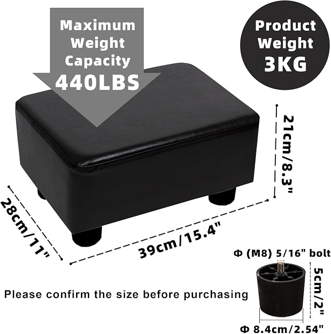 CAROLMADE Small Foot Stool Ottoman Footstool - Image 3