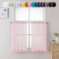 Chyhomenyc Blush Pink Sheer Curtains 30 inch Length 2 Panels, Light Filtering by Chyhomenyc