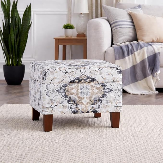 Homepop Home Decor |K7646-A862 | Upholstered Modern Rectangular Storage Ottoman - Image 2