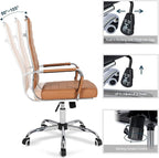 Home Office Chair Ribbed, Modern Leather Conference Room Chairs, High Back - Image 5