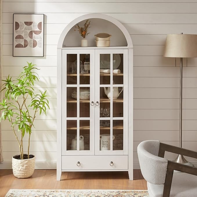 RowyPoey Farmhouse Arched Cabinet - Image 5