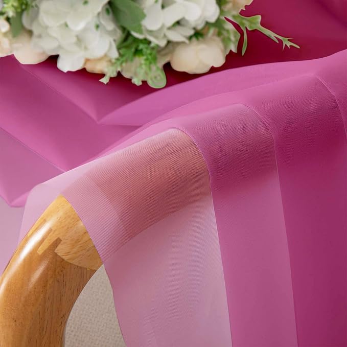 Hot Pink Sheer Curtains 72 Inches Long 2 Panels, Solid Voile Light Filtering - Image 7