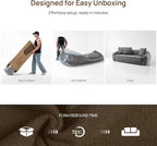 SICOTAS 90.6" Curved Convertible Sofa Couch Bed - Image 7