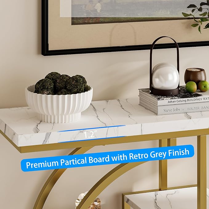 GiftGo Narrow Console Table for Entryway Industrial 4-Tier Sofa Table Behind - Image 4