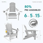 SERWALL Adirondack Chair with Cup Holders - Image 7