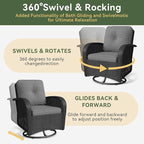 Aoxun 3 Pieces Patio Furniture Set, Patio Swivel Rocker Chairs Set of 2 - Image 3