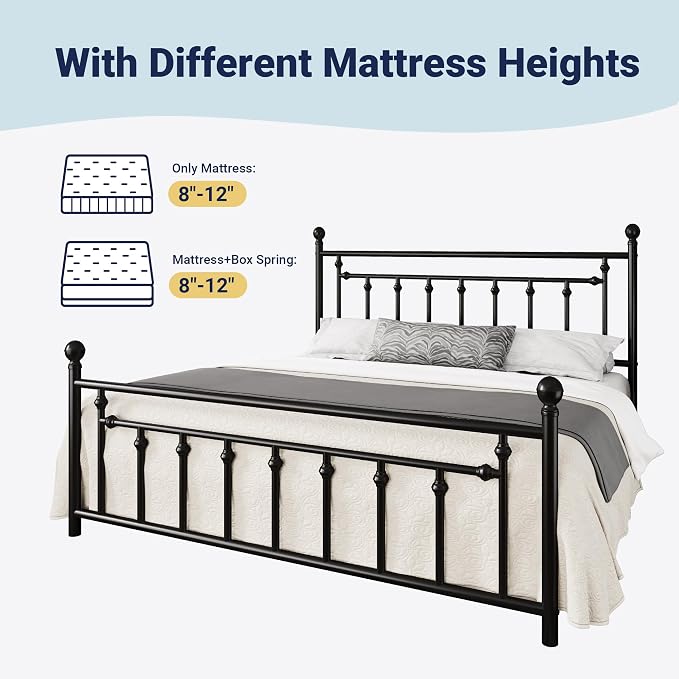 Allewie 14 Inch King Size Metal Platform Bed Frame - Image 7
