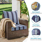 Outdoor Deep Seat & Back Cushion Set, 24 x 24 Inch Water Repellent and Fade - Image 5