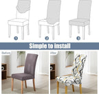 BIETYONE Stretch Dining Chair Covers Set of 4, Soft Removable Washable Kitchen - Image 4