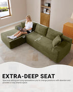108" Cloud Sectional Couch, Modern Modular Sectional Sofa - Image 6