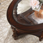 Traditional Solid Wood Oval Coffee Table, Elegant Center Table - Image 5