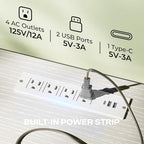 Huuger TV Stand Dresser with Power Outlets and LED Lights, 4 Drawers - Image 3