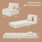 Folding Sofa Bed, 4 in 1 Convertible Sleeper Chair - Image 2