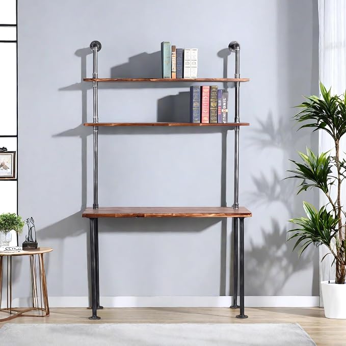 Industrial Style Office Decor, Computer Desk 47.2"×20"×79" - Image 6