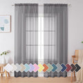 Simplebrand Grey Sheer Curtains 84 Inches Long, Light Filtering Rod Pocket by Simplebrand