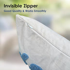 Blue Coastal Tufted Embroidery Throw Pillow Cover 12x20, Coastal Room Decor - Image 3