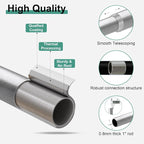 QDWIS 2 Pack Silver Curtain Rods - Image 5