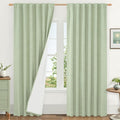 Light Green 100% Blackout Linen Curtains by LAMIT