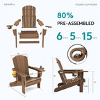 SERWALL Adirondack Chair with Cup Holders - Image 7