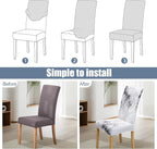 BIETYONE Stretch Dining Chair Covers Set of 4, Soft Removable Washable Kitchen - Image 4