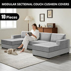 UNBBRRL 10 Pieces Stretch Sofa Cushion Covers - Image 6