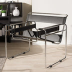 Baxton Studio Wassily Style Mid Centry Modern Accent Chair, Steel Frame and - Image 2