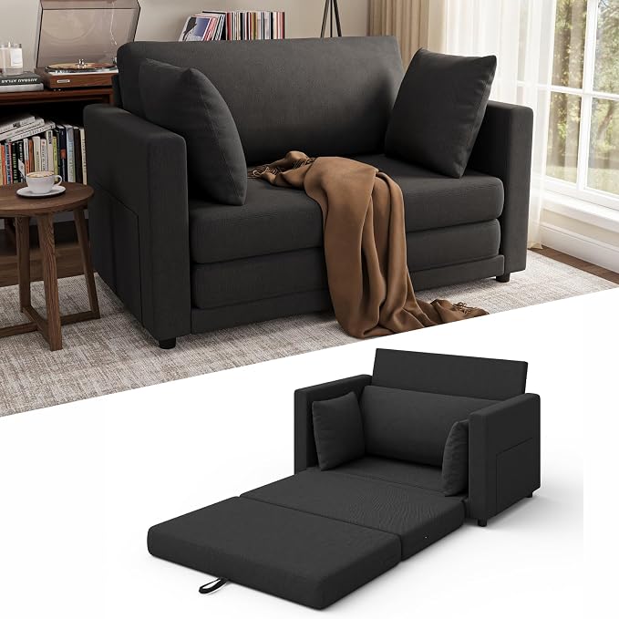Convertible Sofa Bed, 2 in 1 Pull Out Loveseat Sleeper Sofa | 78.7” Folding by TROMIRY